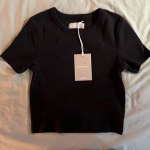 S Black Cropped Shirt (Everlane)